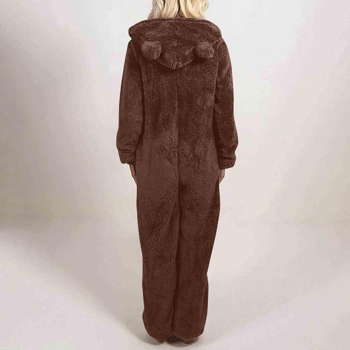Sherpa Fuzzy Onesie met Capuchon
