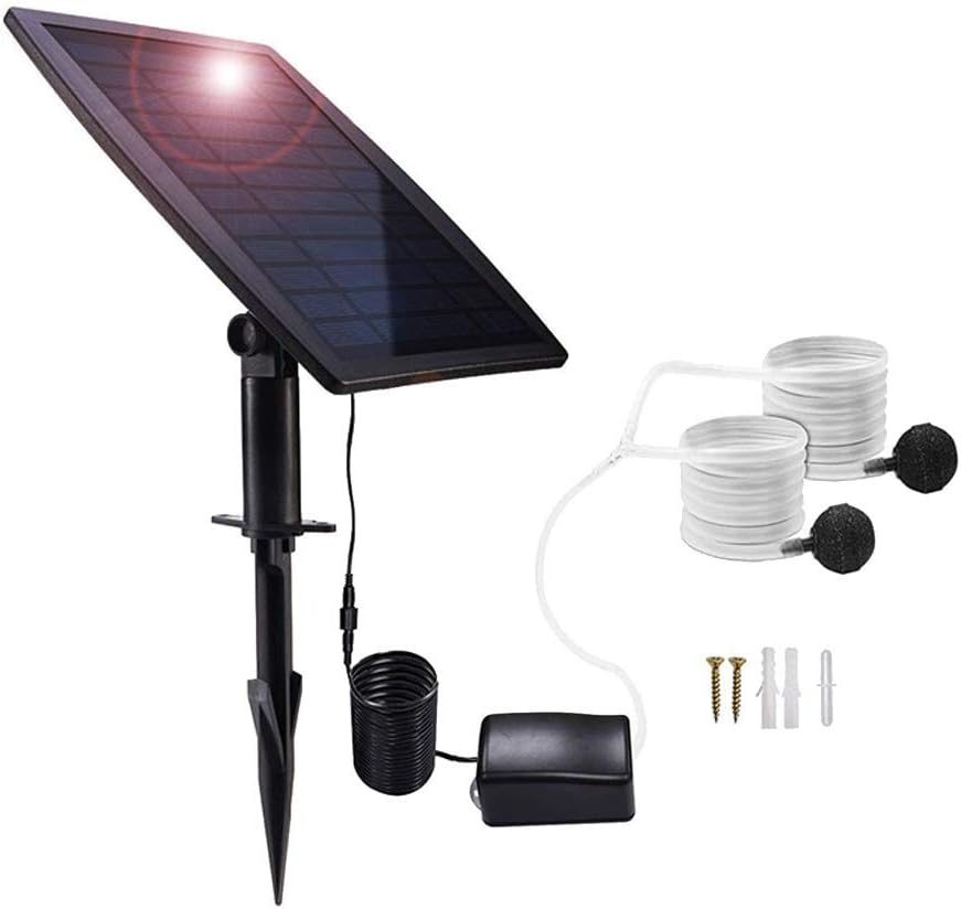Zonne-energie luchtpompkit 2,5W met slangen en luchtstenen