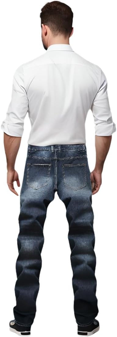 Heren slim-fit ripped jeans