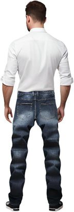 Heren slim-fit ripped jeans