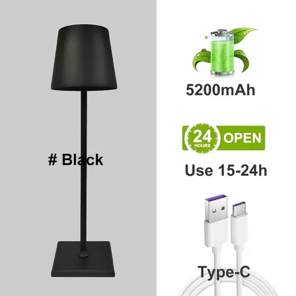 Draagbare moderne aluminium dimbare tafellamp