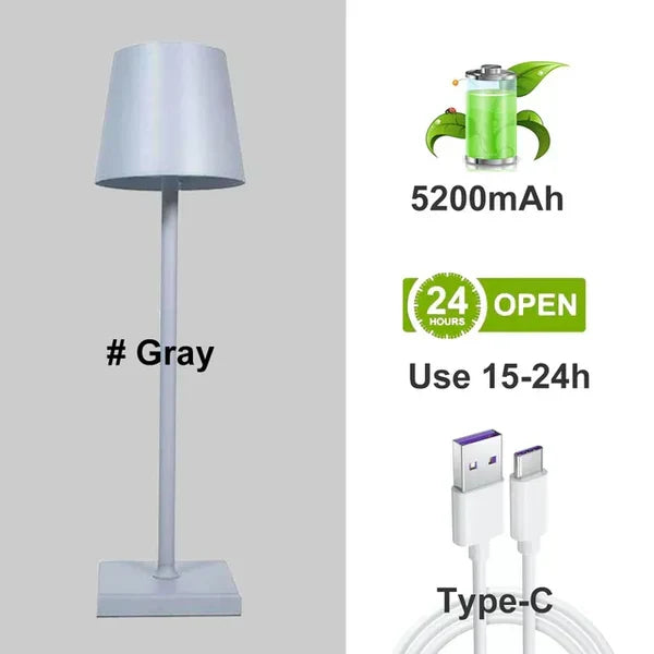 Draagbare moderne aluminium dimbare tafellamp