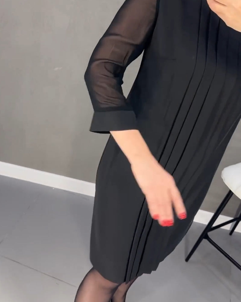 Shift jurk met meshdetails