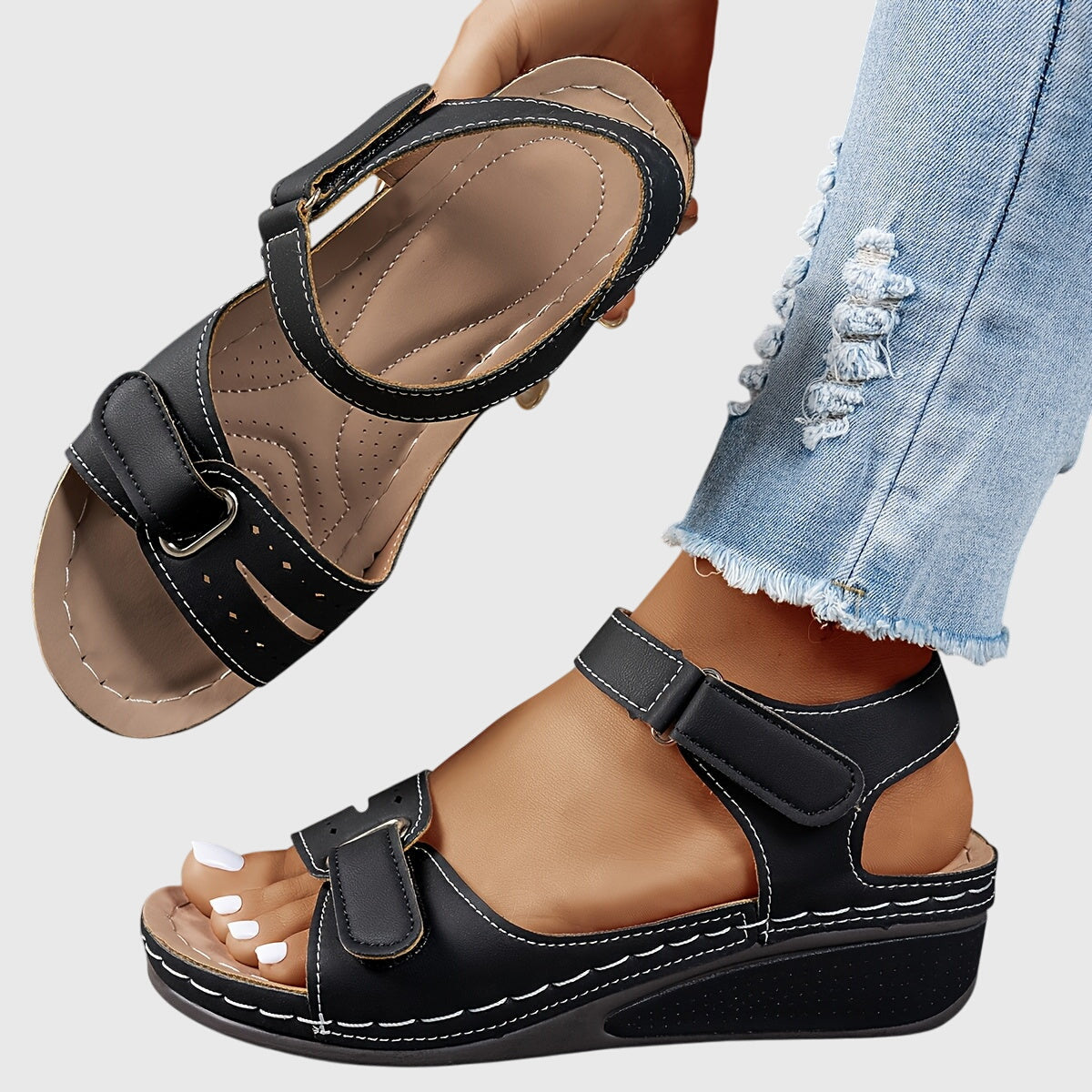 Rekbare sandalen met zachte antislipzool