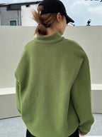 Effen pullover sweatshirt met ritssluiting