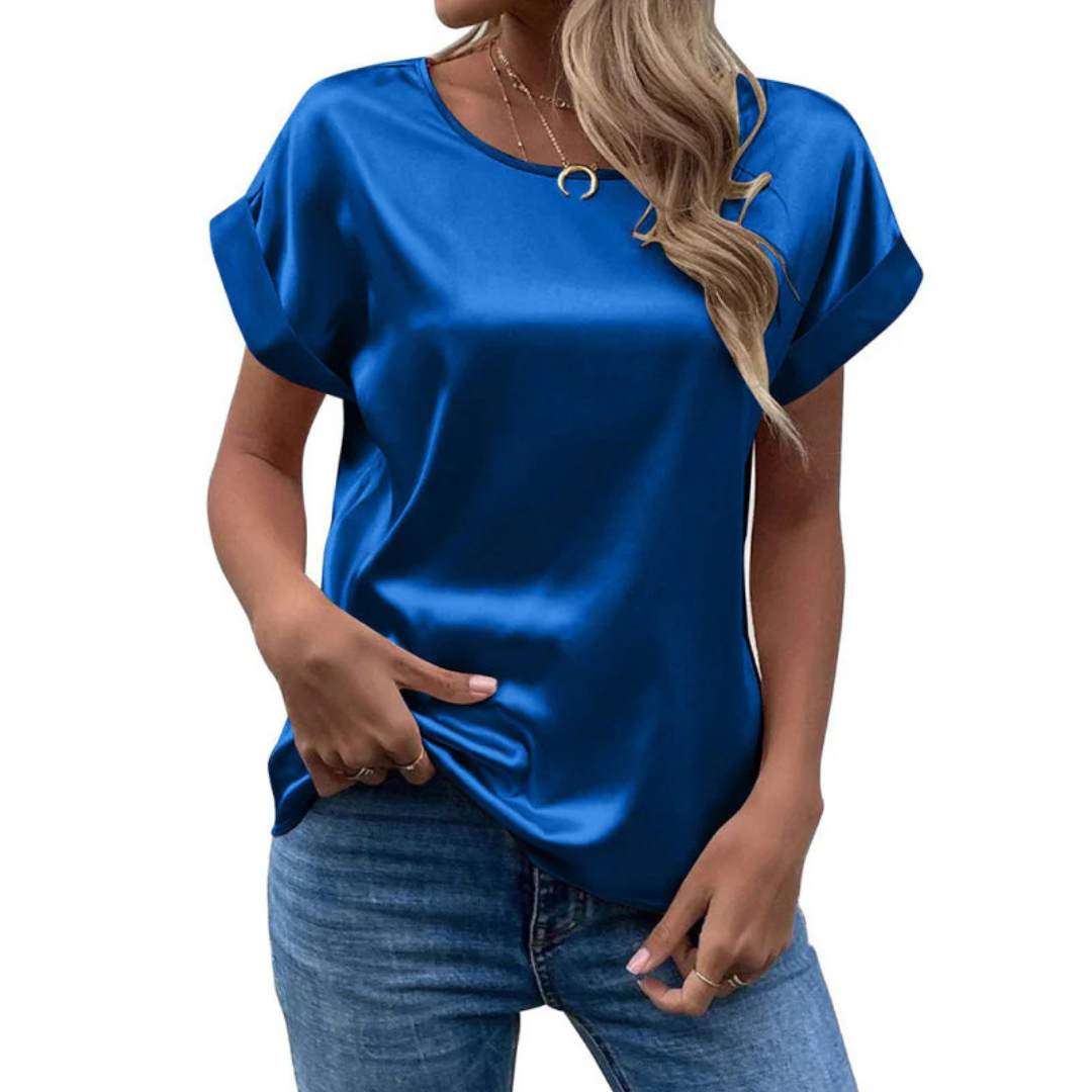 Satiniertes trendshirt met losse snit voor dames