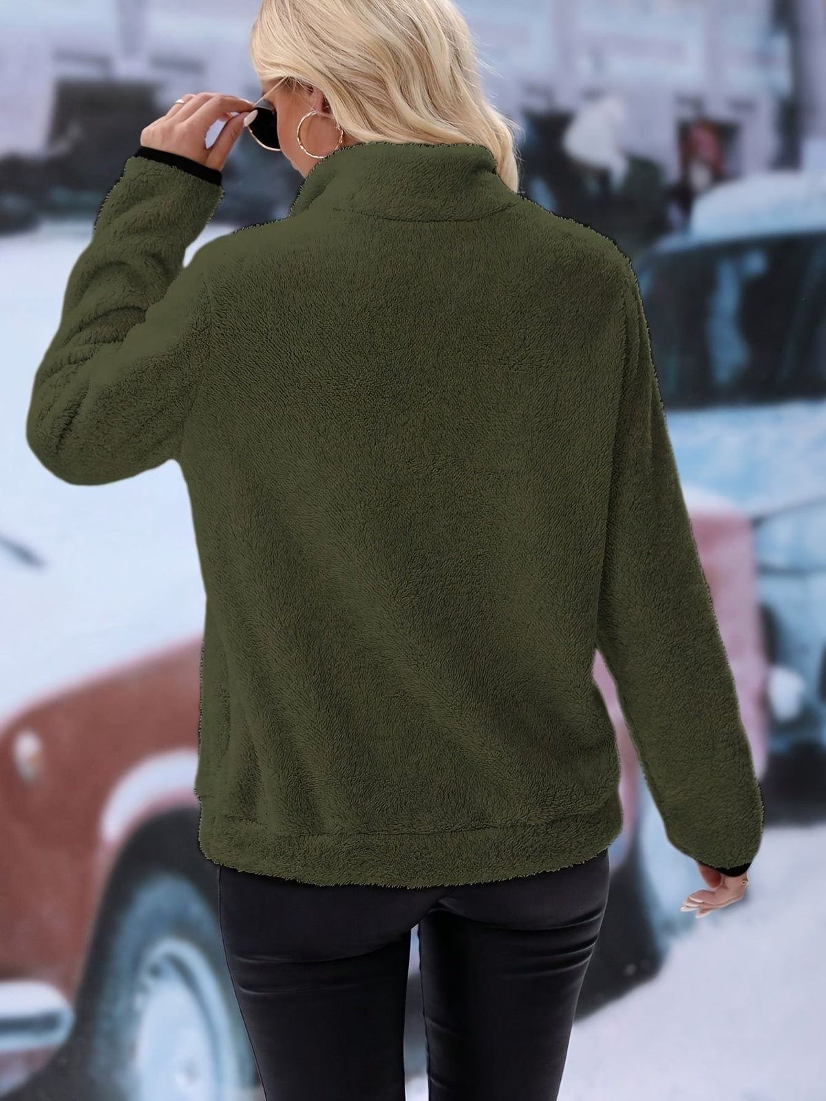 Kleurvol sweatshirt met halve ritssluiting