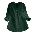 Dames linnen shirt met lange mouwen