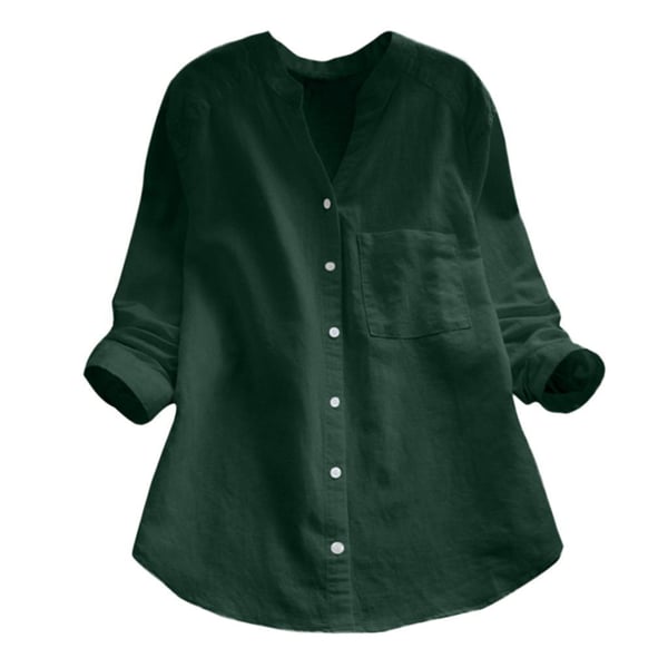 Dames linnen shirt met lange mouwen