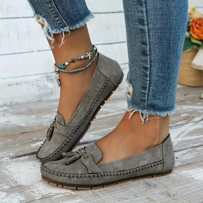 Damesloafers met strikdetail en dempende binnenzool
