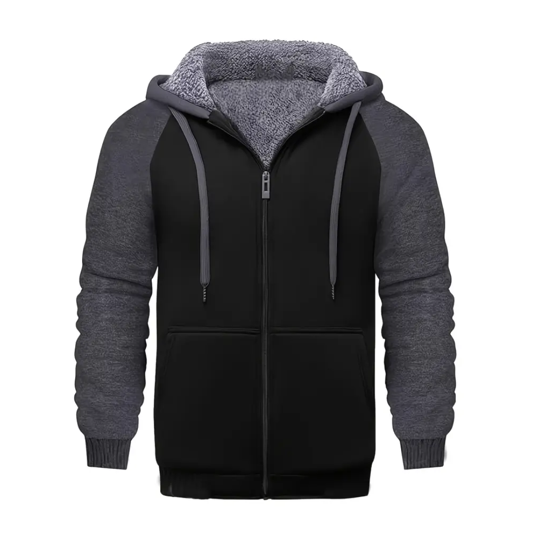 Gevoerde heren hoodie met sherpa-fleece