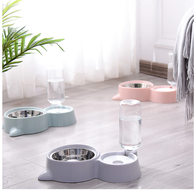 Voerbak voor katten en honden, 2-in-1