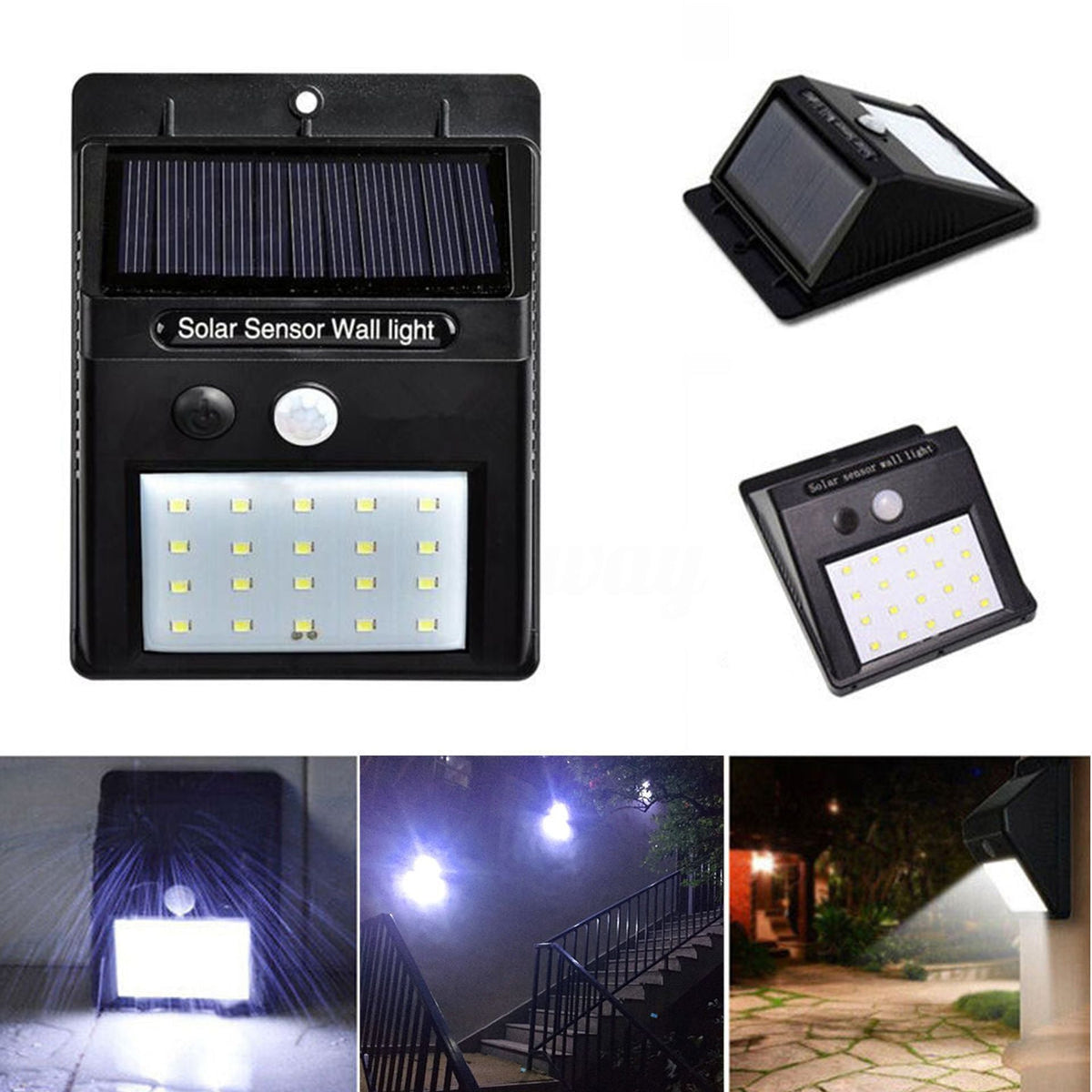 Set van 5 solar LED buitenlampen
