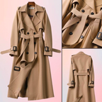 Dames trenchcoat met dubbele knopen