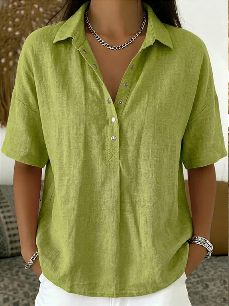 Nancy | Lichte damesblouse met kraag en knopen