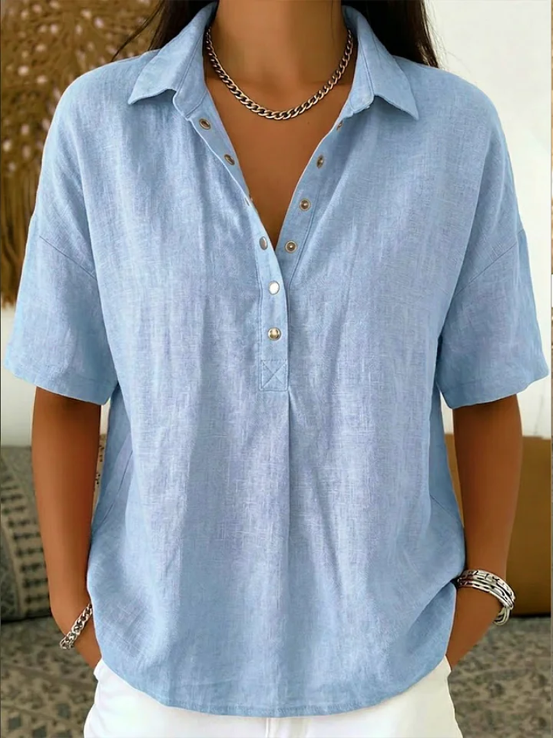 Nancy | Lichte damesblouse met kraag en knopen