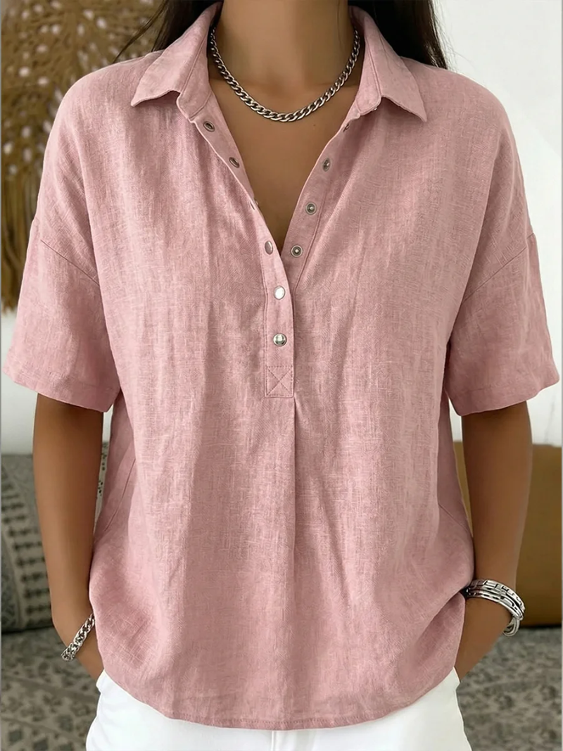 Nancy | Lichte damesblouse met kraag en knopen