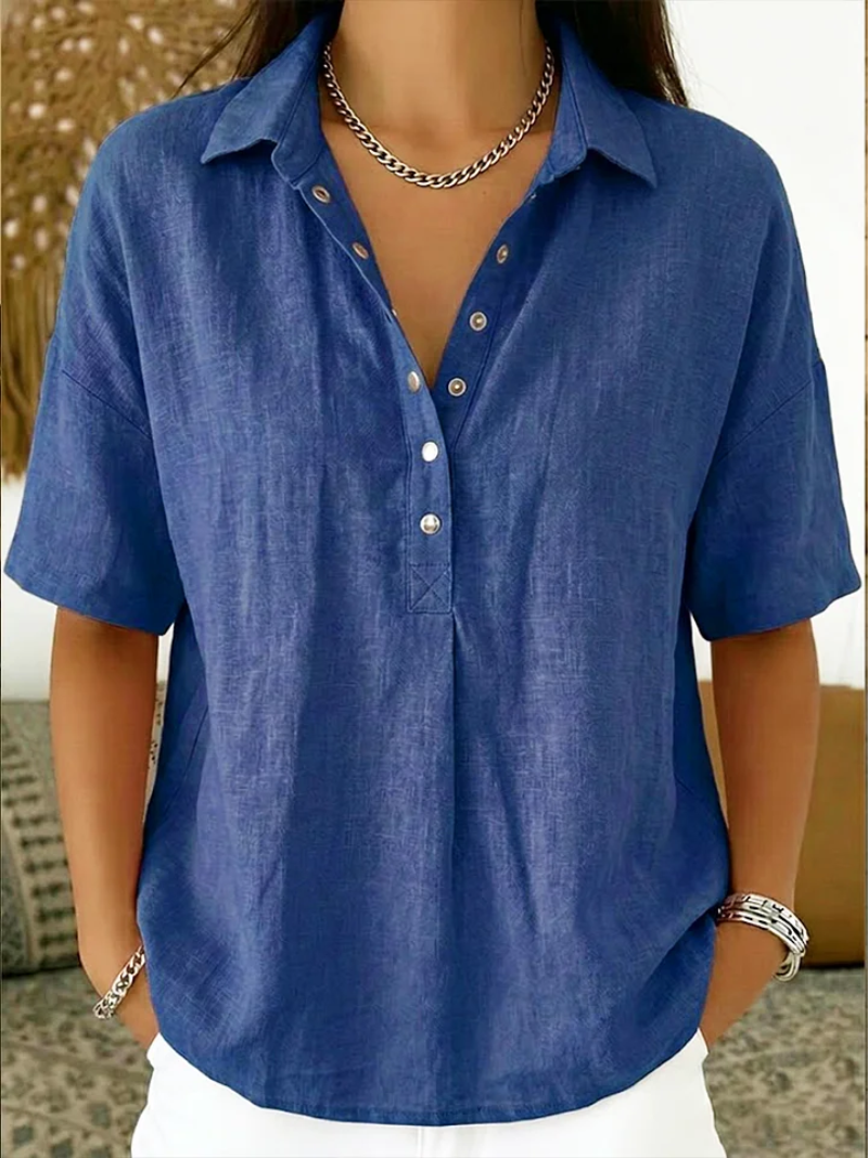 Nancy | Lichte damesblouse met kraag en knopen