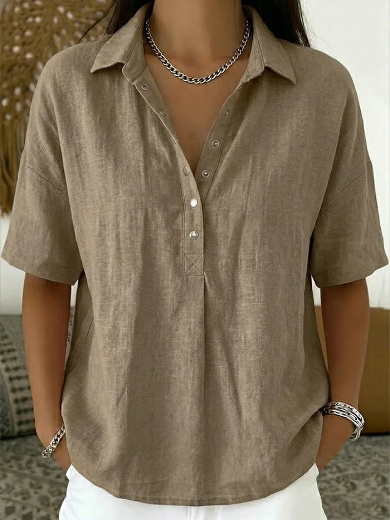 Nancy | Lichte damesblouse met kraag en knopen