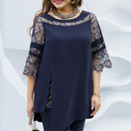 Tweedelige donkerblauwe damesset