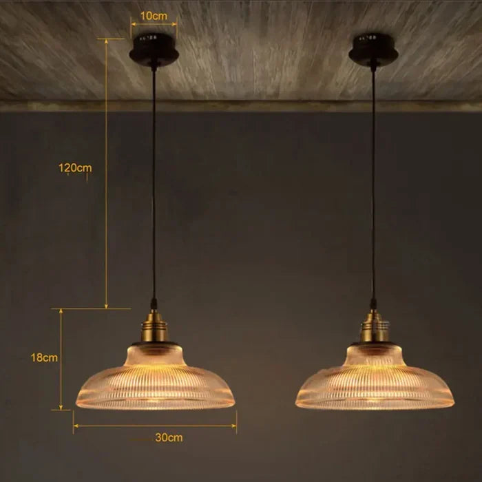 Hanglamp van glas en metaal