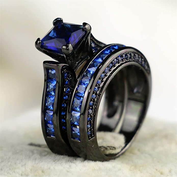 Blauwe saffier ring