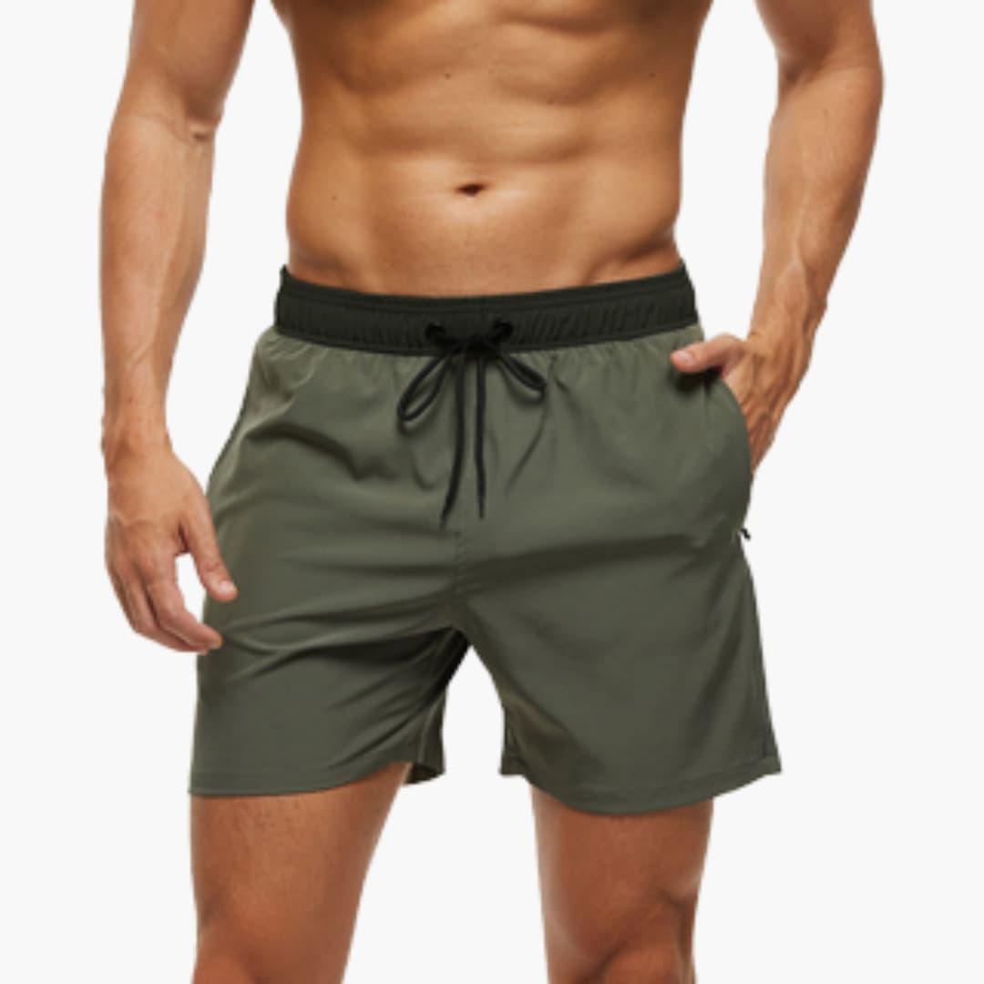 Lichte zwemshort met trekkoord en zijzakken