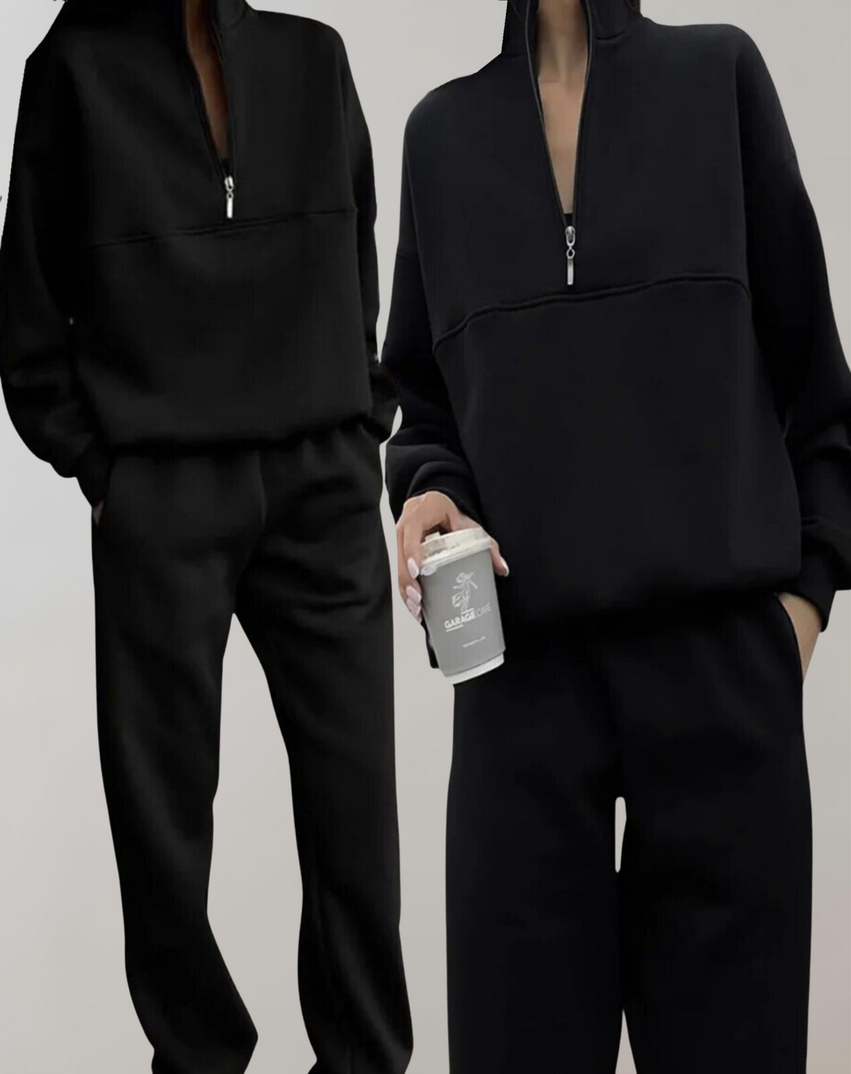 Tweedelige fleeceset met top en broek