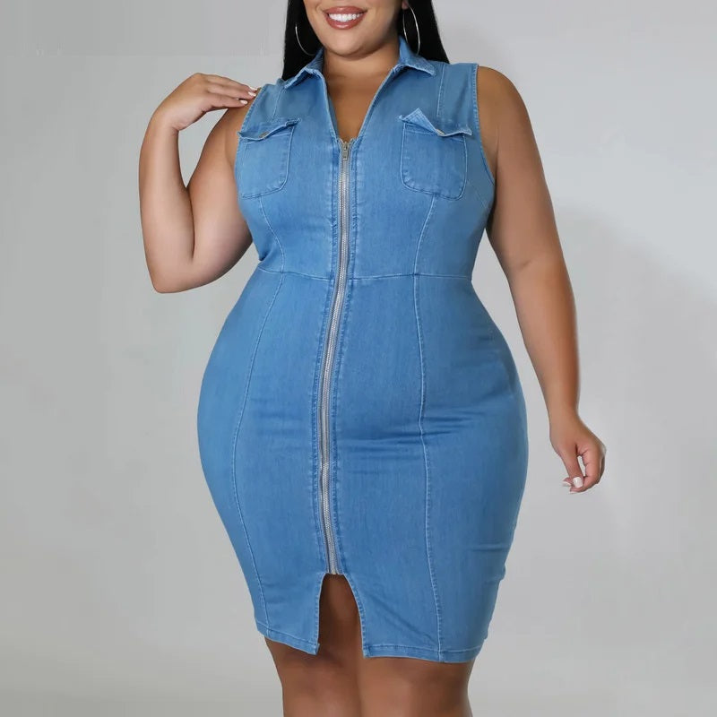 Helen plus-size spijkerjurk
