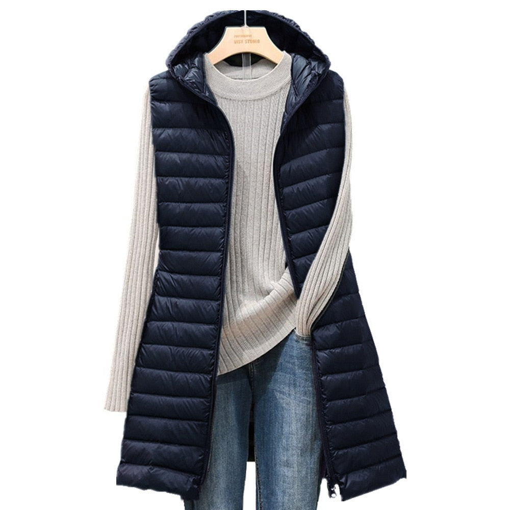 Lange dames bodywarmer
