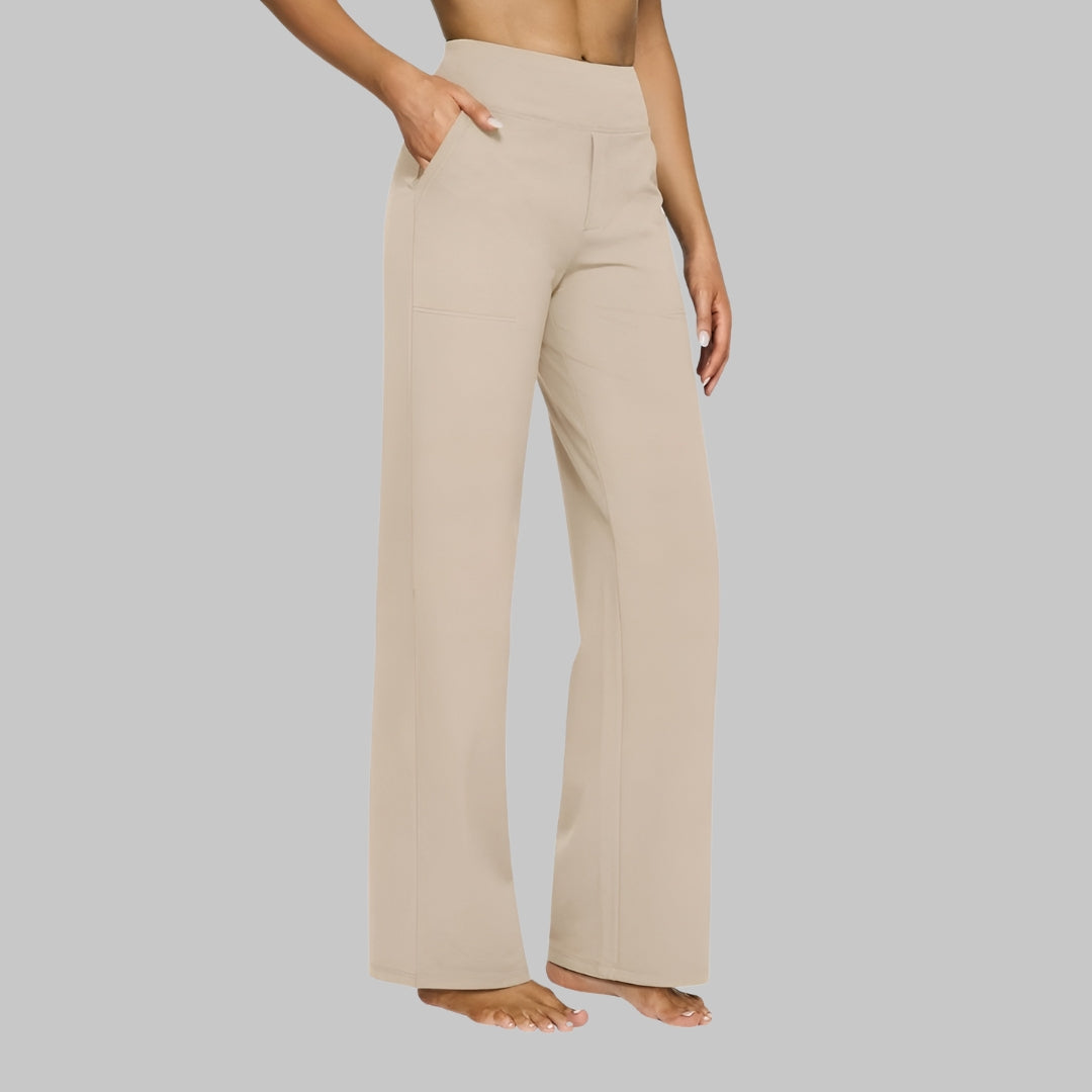Wendy | Jerseybroek met rechte pijpen en elastische taille