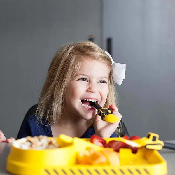 Bulldozer kinderbestek set