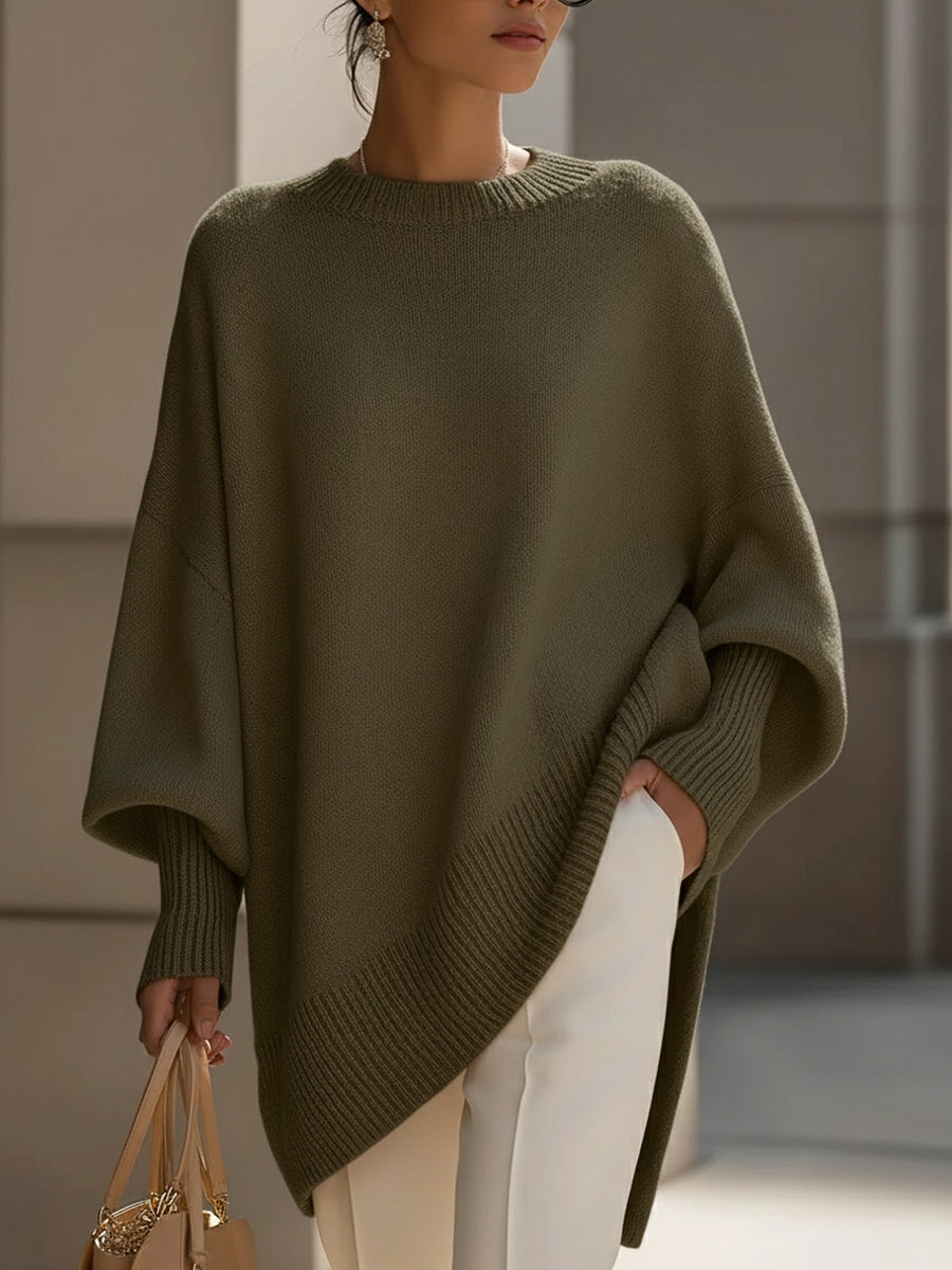 Maryse | Oversized damestrui van wolmix met asymmetrische zoom