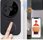 Zwarte slimme wi-fi deurbel met camera