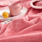 Roze flanellen fleece deken