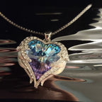 Hart en vleugels kristallen ketting