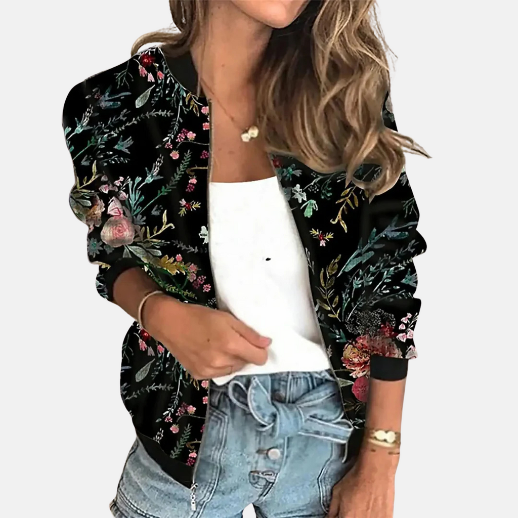 Dames retro bomberjack met print — afbeelding 13