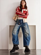 Mid-Rise barrel jeans
