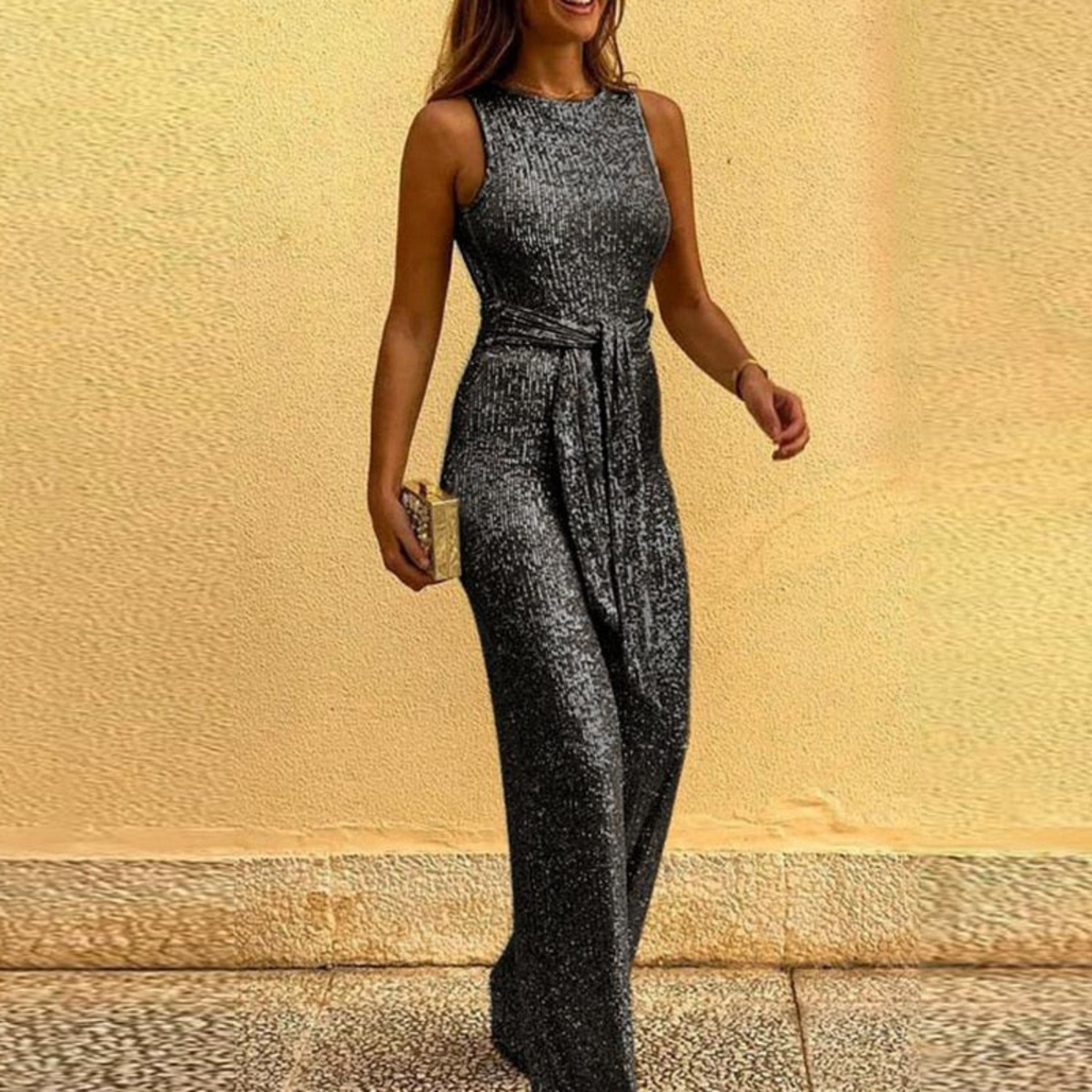 Mouwloze party-jumpsuit dames – figuuraccentuerend & feestelijk