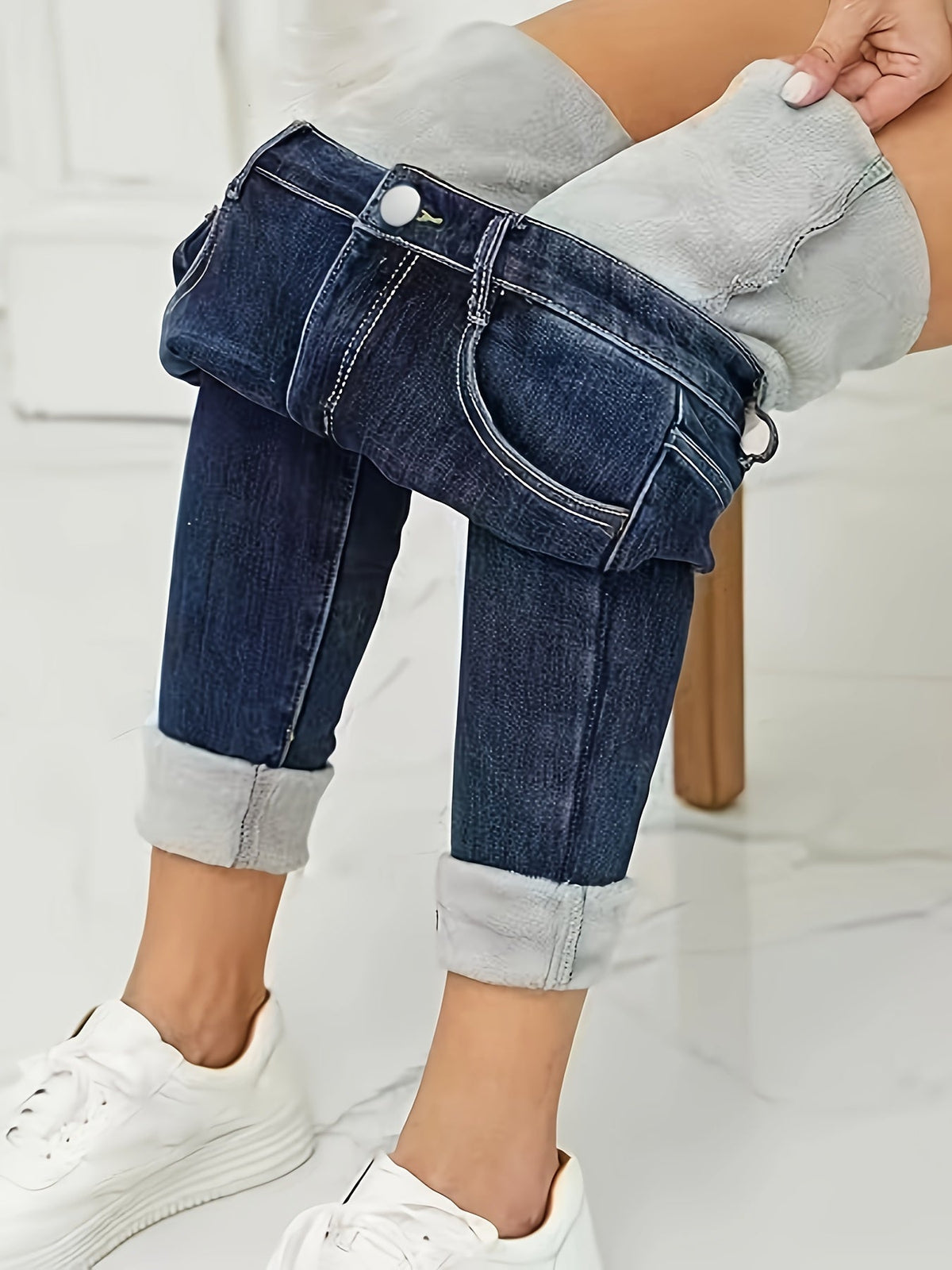 Warme skinny jeans met voering — afbeelding 4