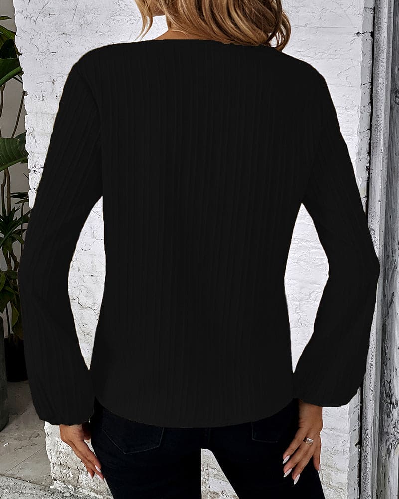 Blouse met lange mouwen en V-hals — afbeelding 9