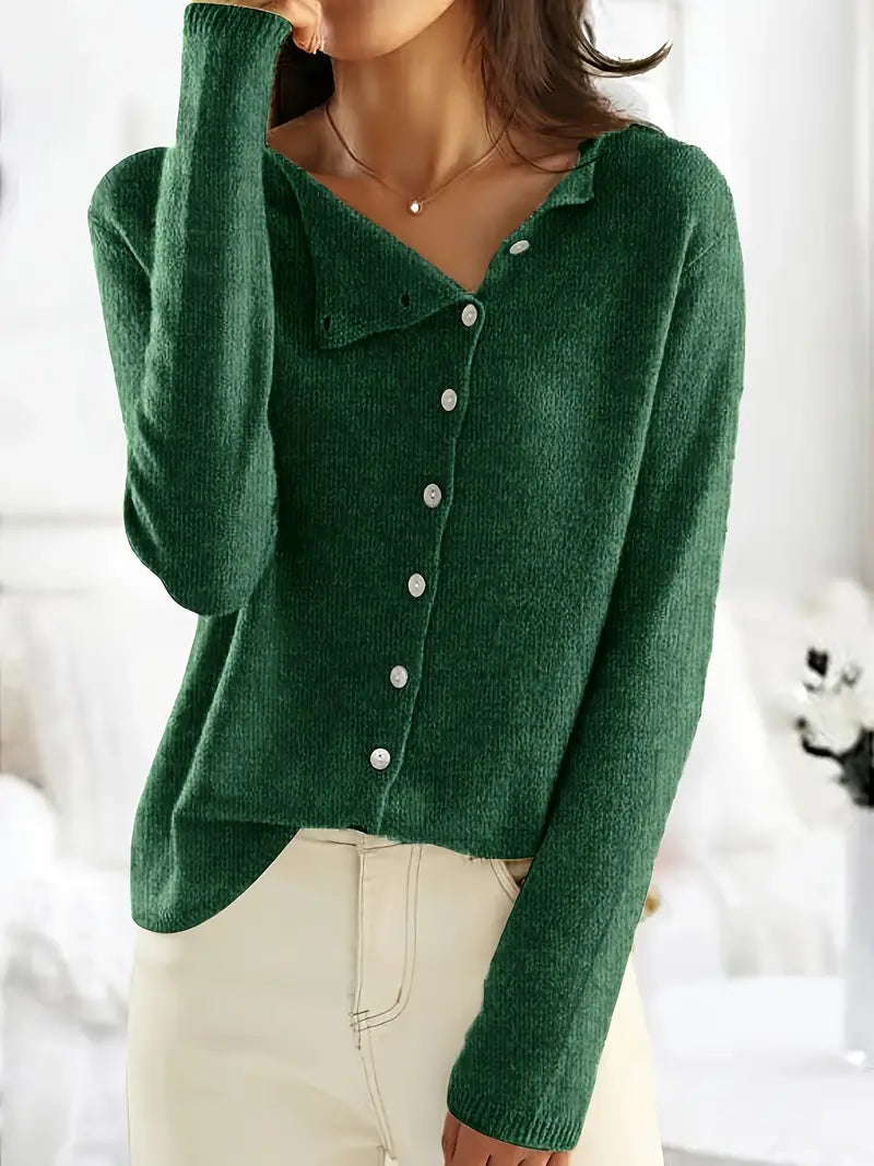 Effen asymmetrisch vest met knoopsluiting — afbeelding 9
