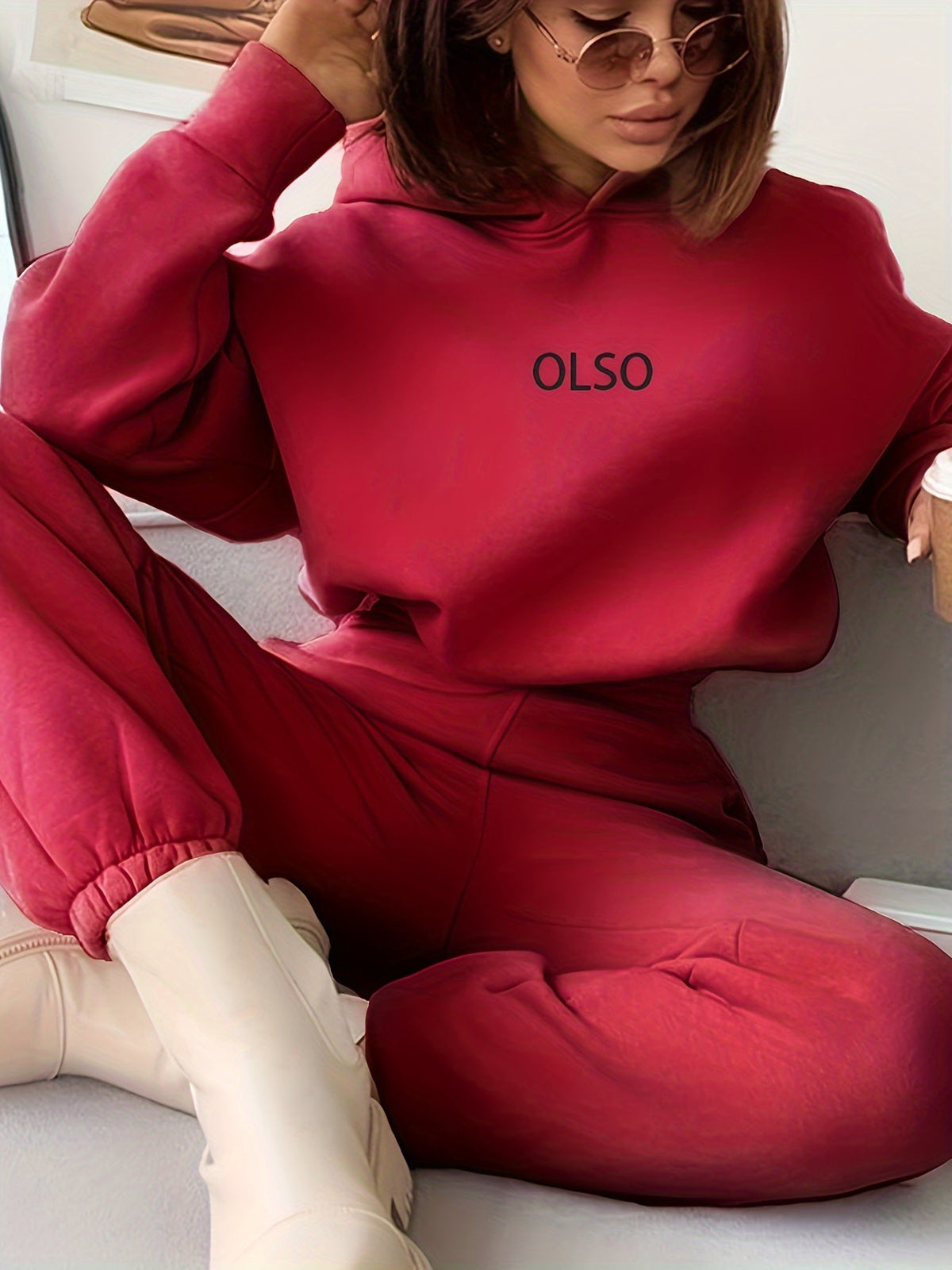 Casual tweedelige set met stijlvolle letterprint