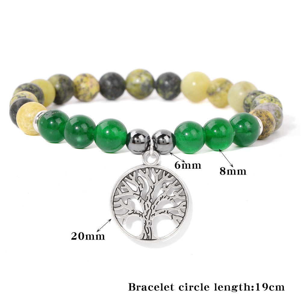 Natuurlijk kristal levensboom armband