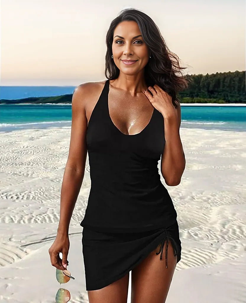 Vintage tankini met ruchesdetail