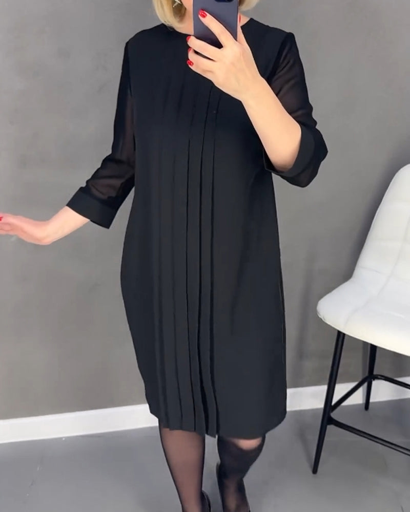 Shift jurk met meshdetails