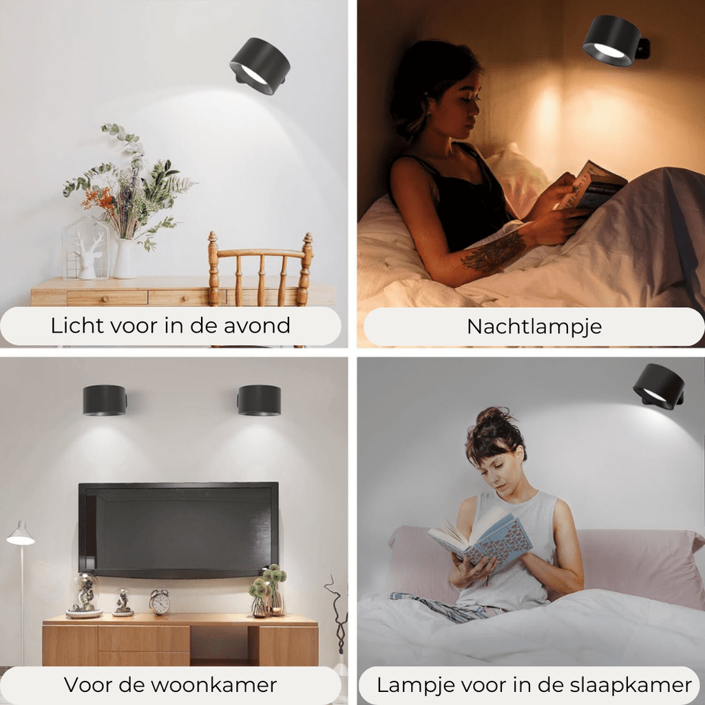 Luma360 – draadloze oplaadbare 360° muurlamp