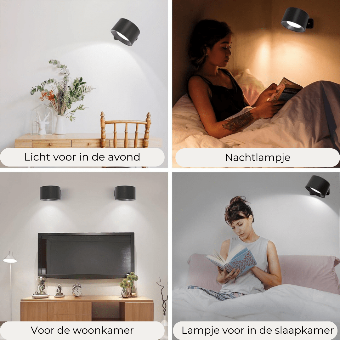 Luma360 – draadloze oplaadbare 360° muurlamp