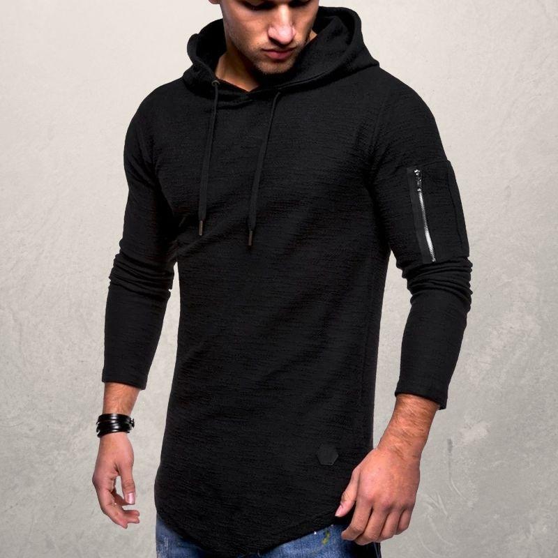 Hoodie met mouwrits voor heren