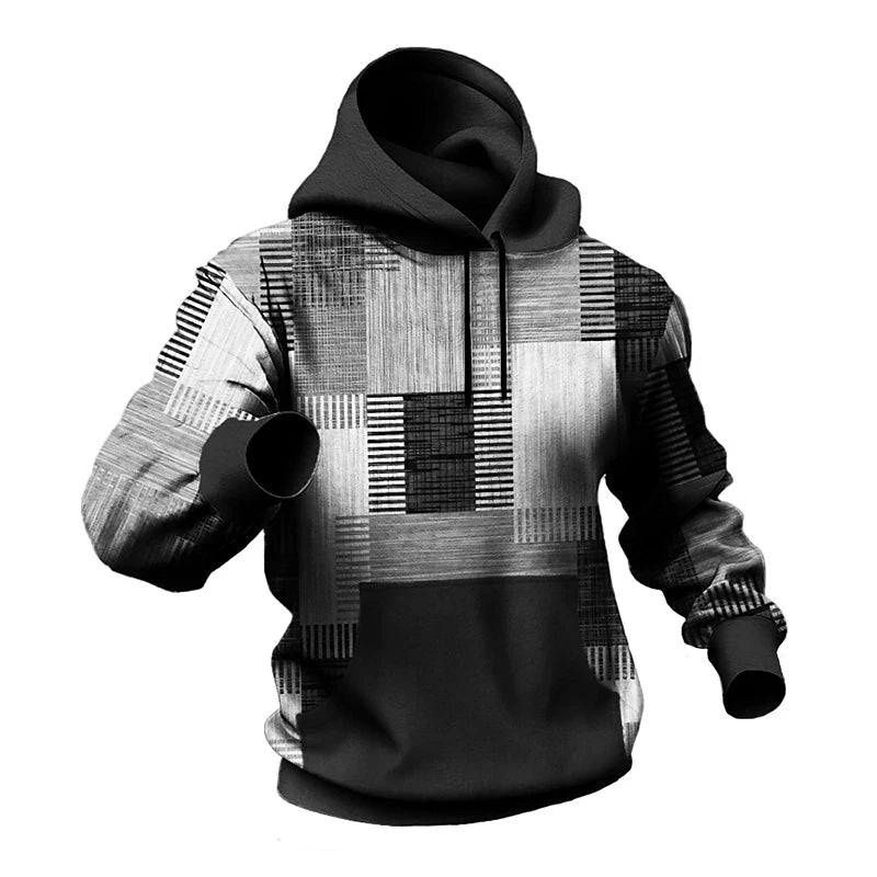3D plaid hoodie